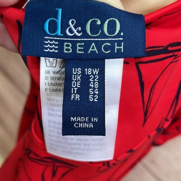 D & CO BEACH ONE PIECE SWIMSUIT IN RED SAILBOAT PRINT - Picture 6 of 6